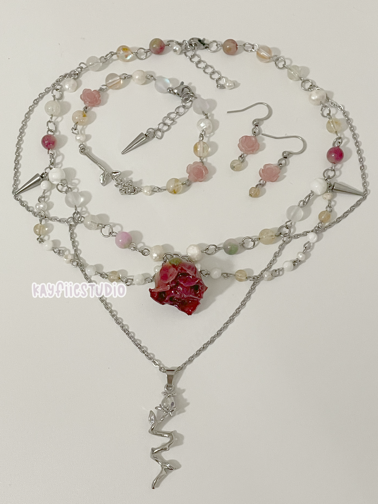 Belle Rose Jewelry set ⊹ ‧₊