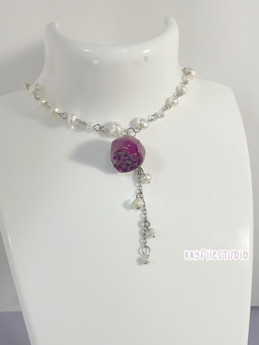 Rosey Pearl Necklace