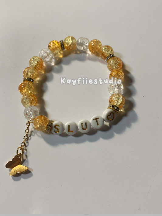 Golden Butterfly Sl** Elastic Bracelet・₊✧