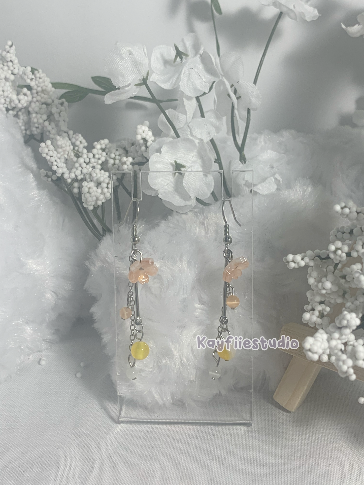 Sakura🌸༘➴₊ ⊹ Dangle Earrings | Stainless steel | Hand-made