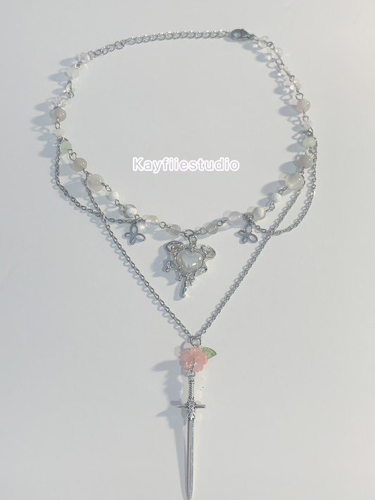 Fairy Tale love Crystal Necklace 𓂃 ࣪˖ ִֶָ𐀔