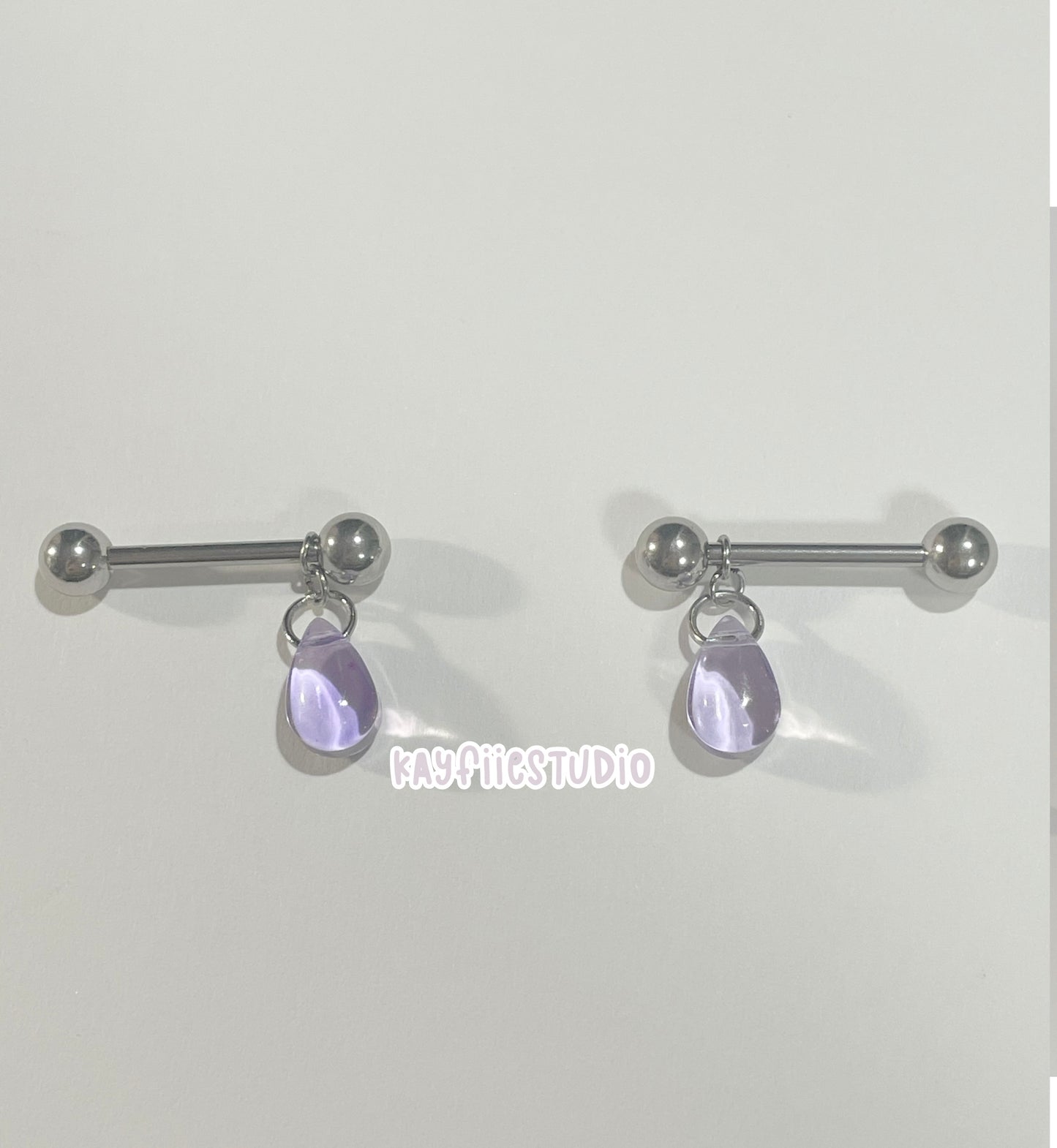 Purple Tar-Drop Nipple Piercing Jewelry⊹ ࣪ ˖