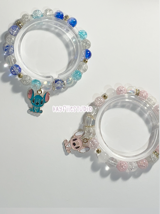 Stitch and Angel Elastic bracelets.