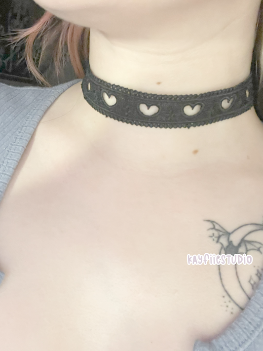 black heart lace Necklace