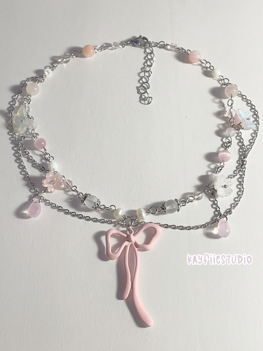 Coquette Girl Elegant Necklace ˚.🎀🐇𓍢ִ໋🌷͙֒⊹ ‧₊🌸