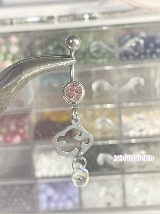 Rainy Days ˙⊹܀☁︎˚˙⊹⁺.☁️|Pink Navel Jewelry