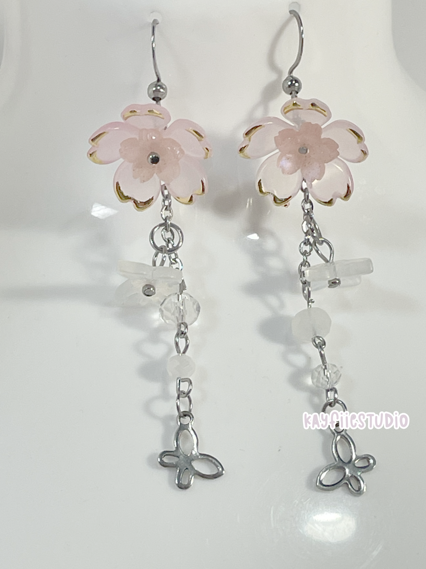 Sakura Garden Dangle Earring ₊˚⊹🌸🦋