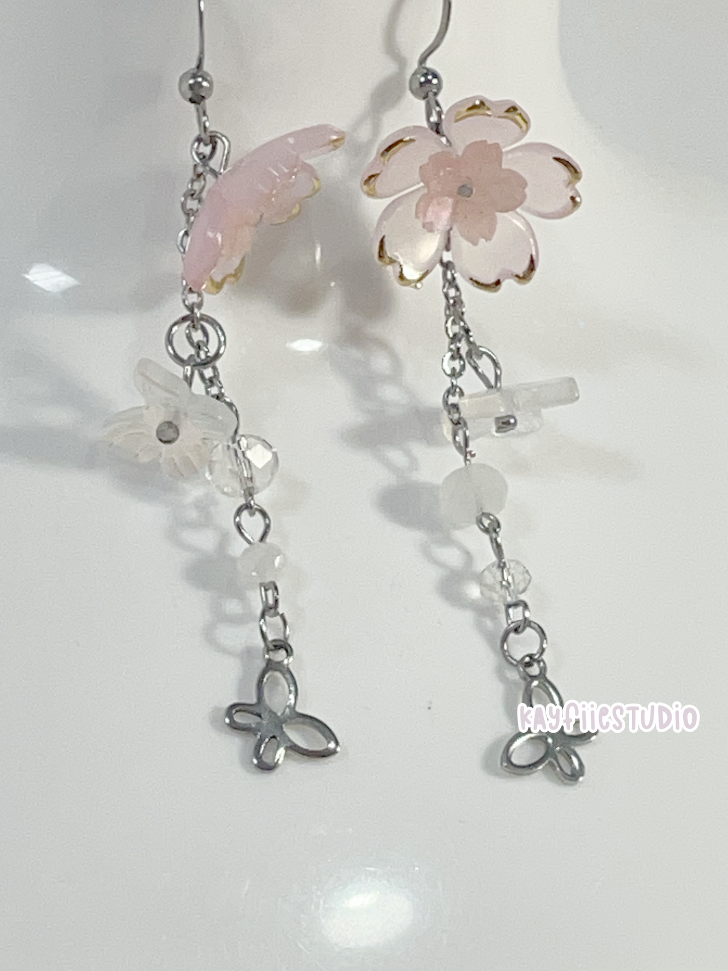 Sakura Garden Dangle Earring ₊˚⊹🌸🦋