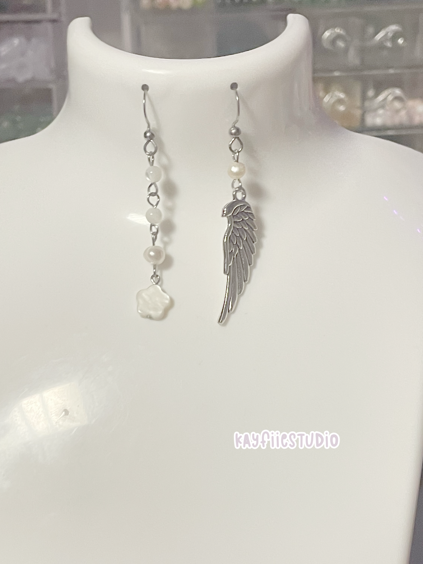 Ocean Wings Pearl Earrings