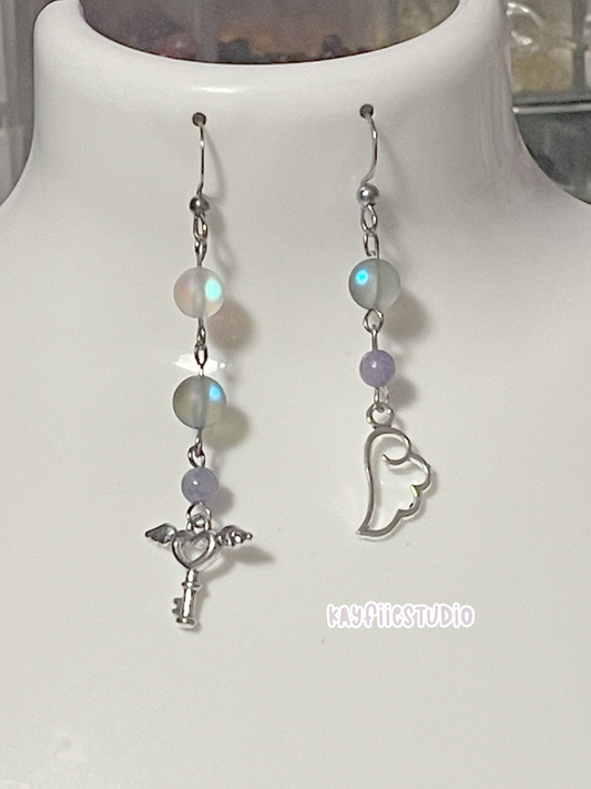 Key to an Angles Heart Earrings