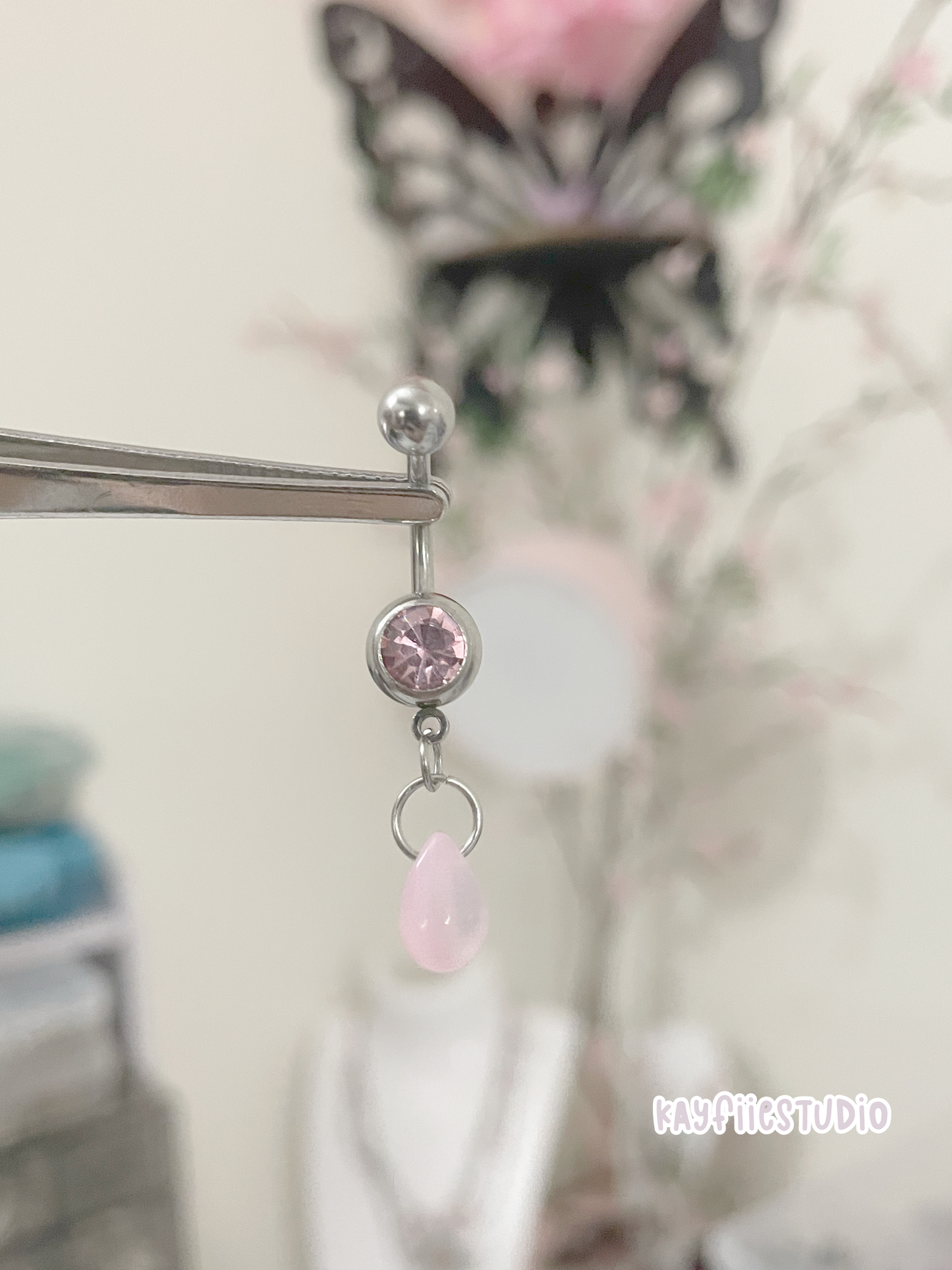 Pink water Drop܀˚˙⊹⁺|Navel Jewelry