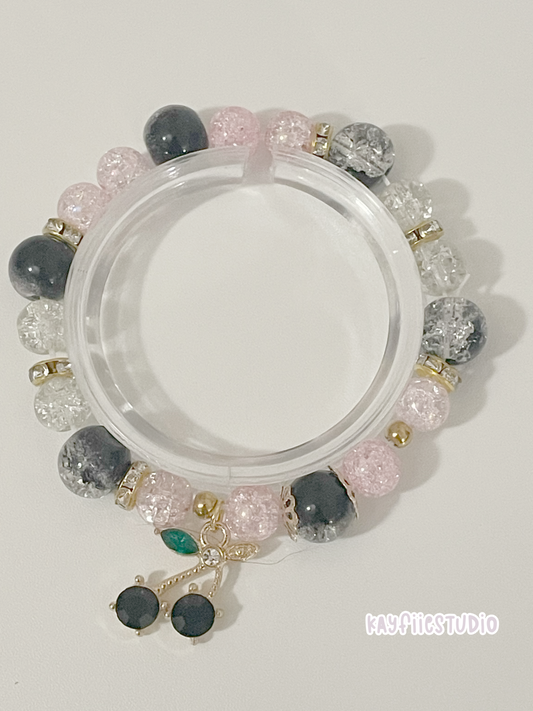 Black Cherry Elastic Bracelet₊♡₊˚ 🍒・₊✧