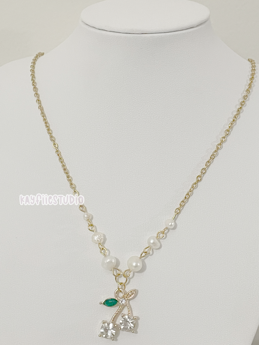 Red Angel Bead + Chain Necklace
