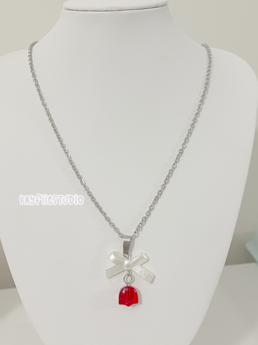 Red Tulip Necklace