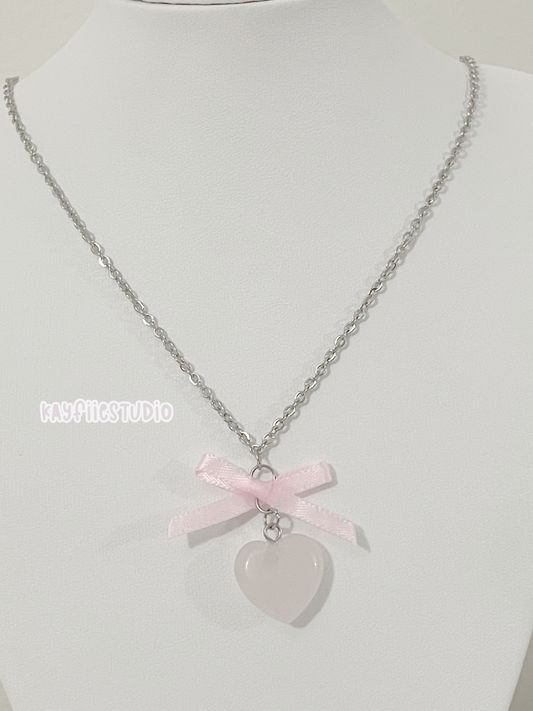 Rose Quartz Heart Necklace